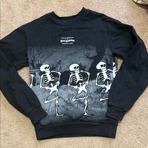 Disney Black Skeleton silly symphony “ the Skelton dance” Men's crewneck Sweater